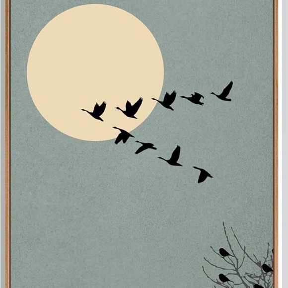 Minimalist Black and Gray Bird Wall Art - Picture 2 of 6